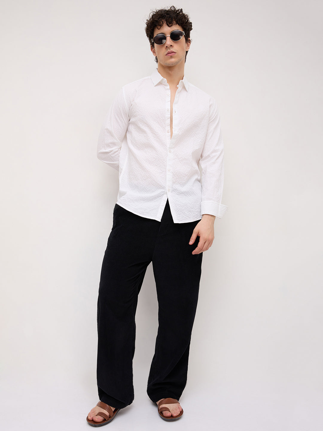 Pearl White Bubble Textured Shirt