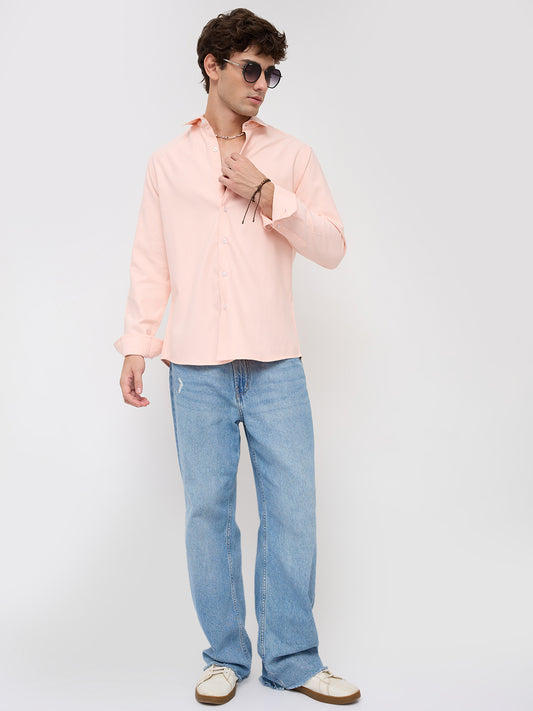 Soft Peach Smooth Finish Shirt