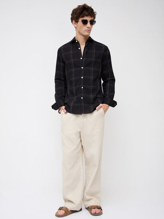 Blackout Contrast Chalkline Checked Shirt