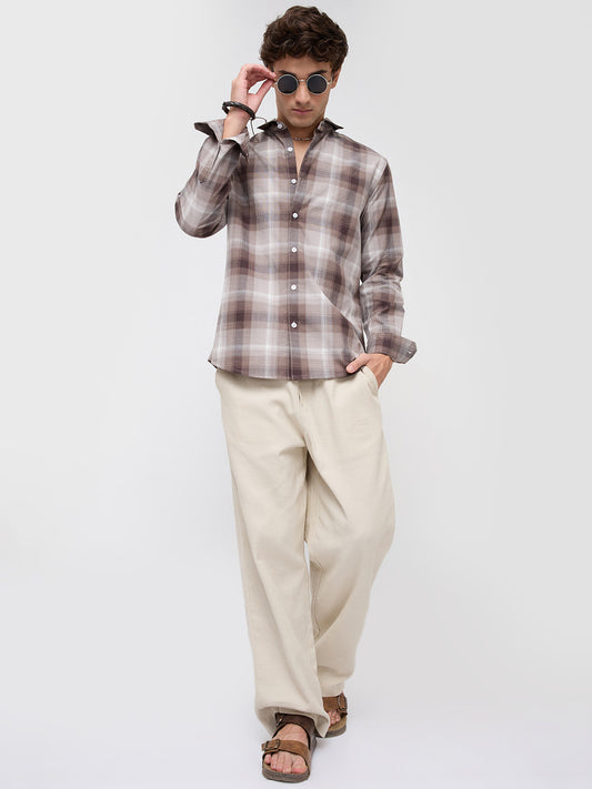 Timeless Cocoa Brown Shadow Checks Shirt