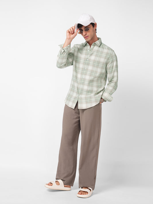 Premium Soft Sage Fine Checks Shirt