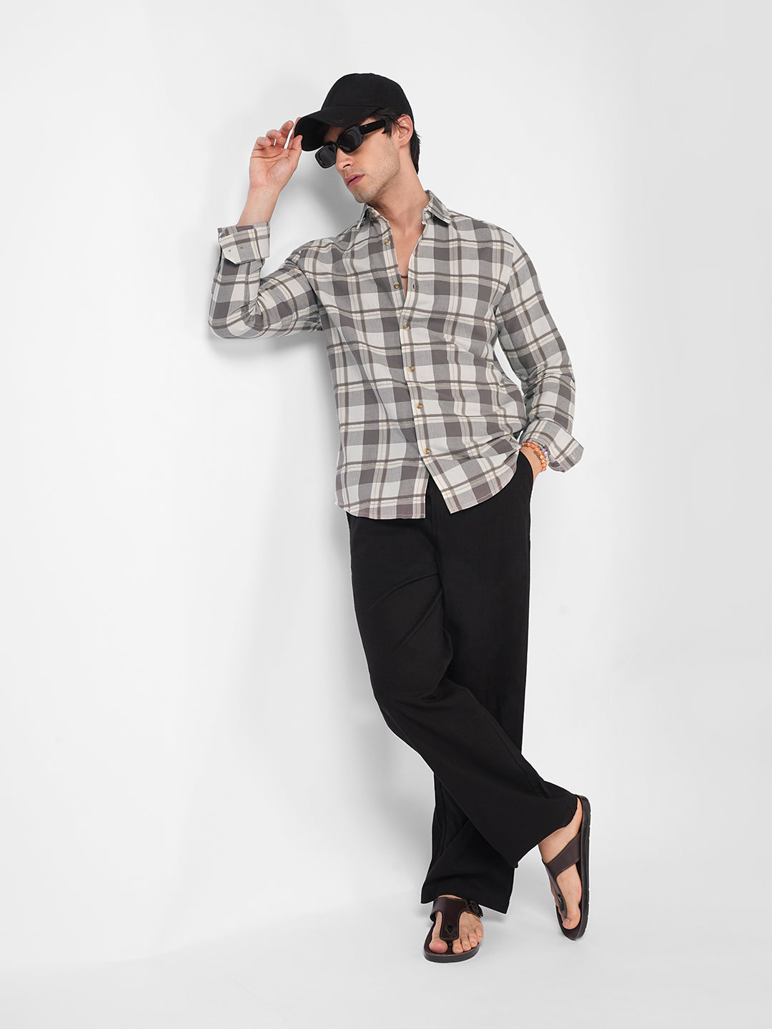 Mocha Brown Plaid Checks Shirt