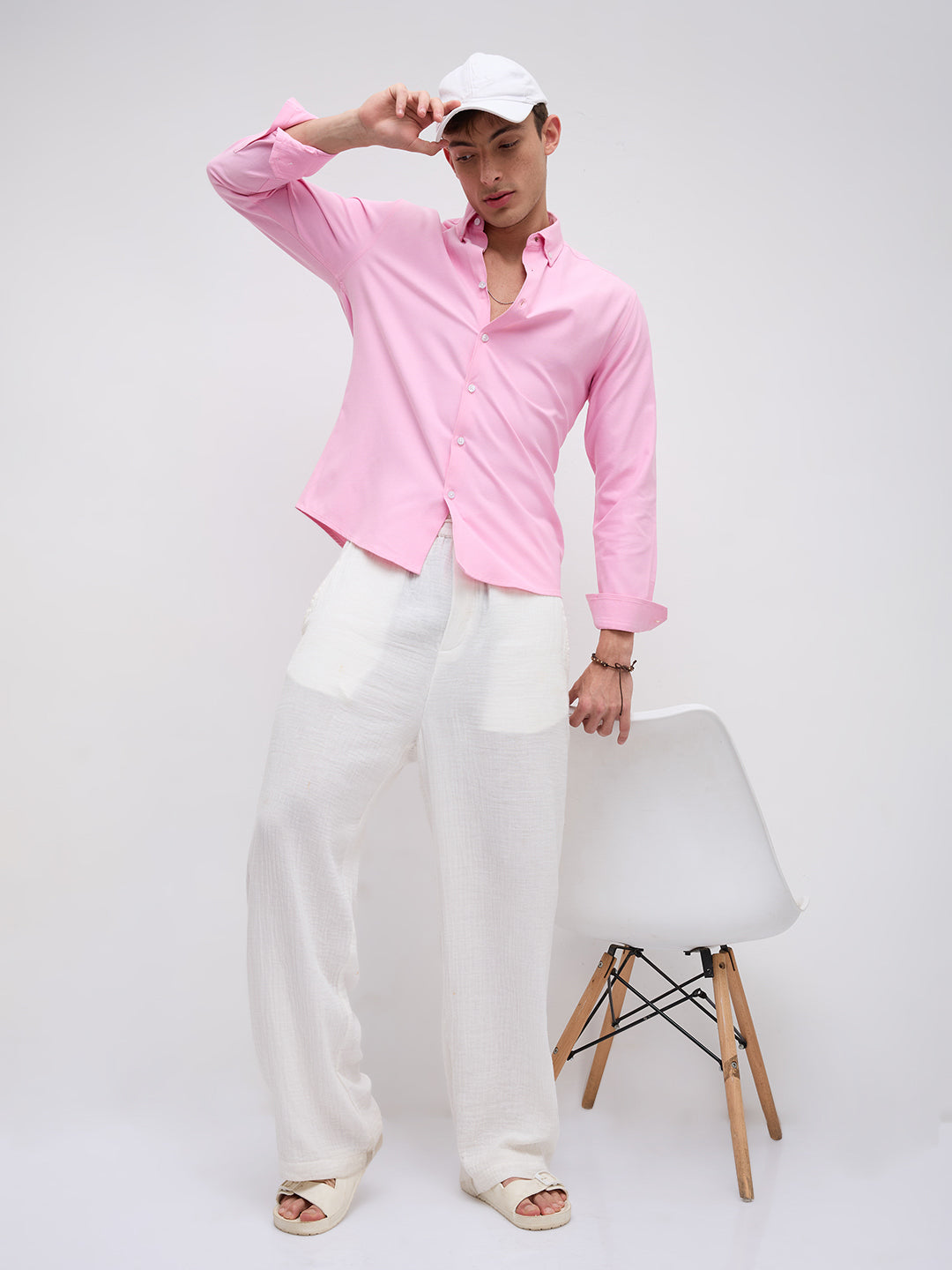 Solid Pink Smooth Finish Oxford Button-Down Collar Shirt