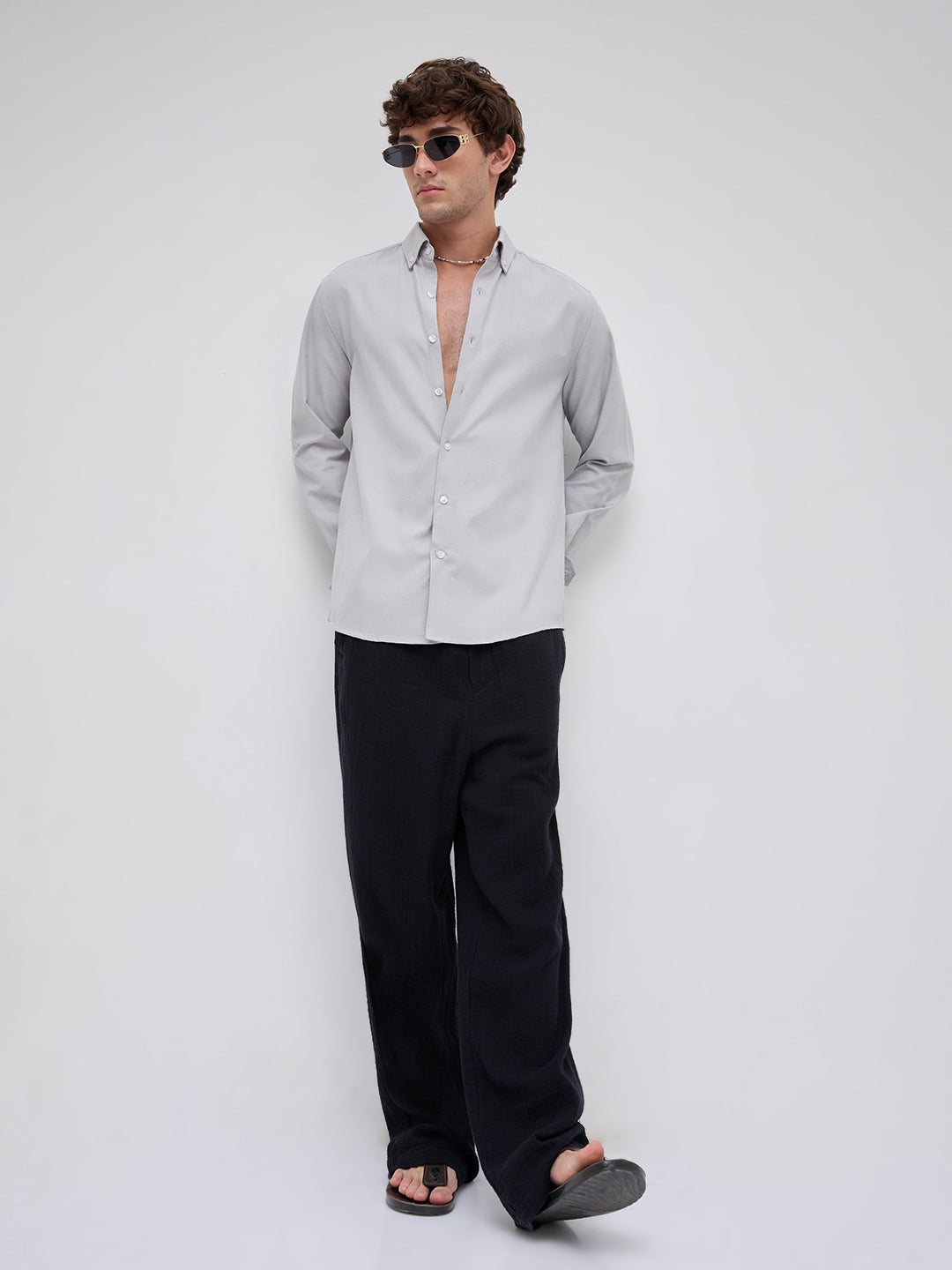 Mist Grey Oxford Clean Everyday Business Shirt