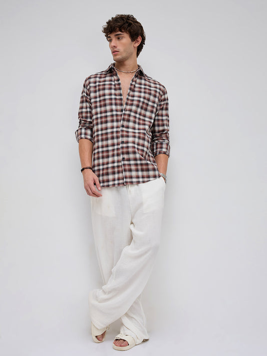Brown & Ivory Shadow Checks Shirt