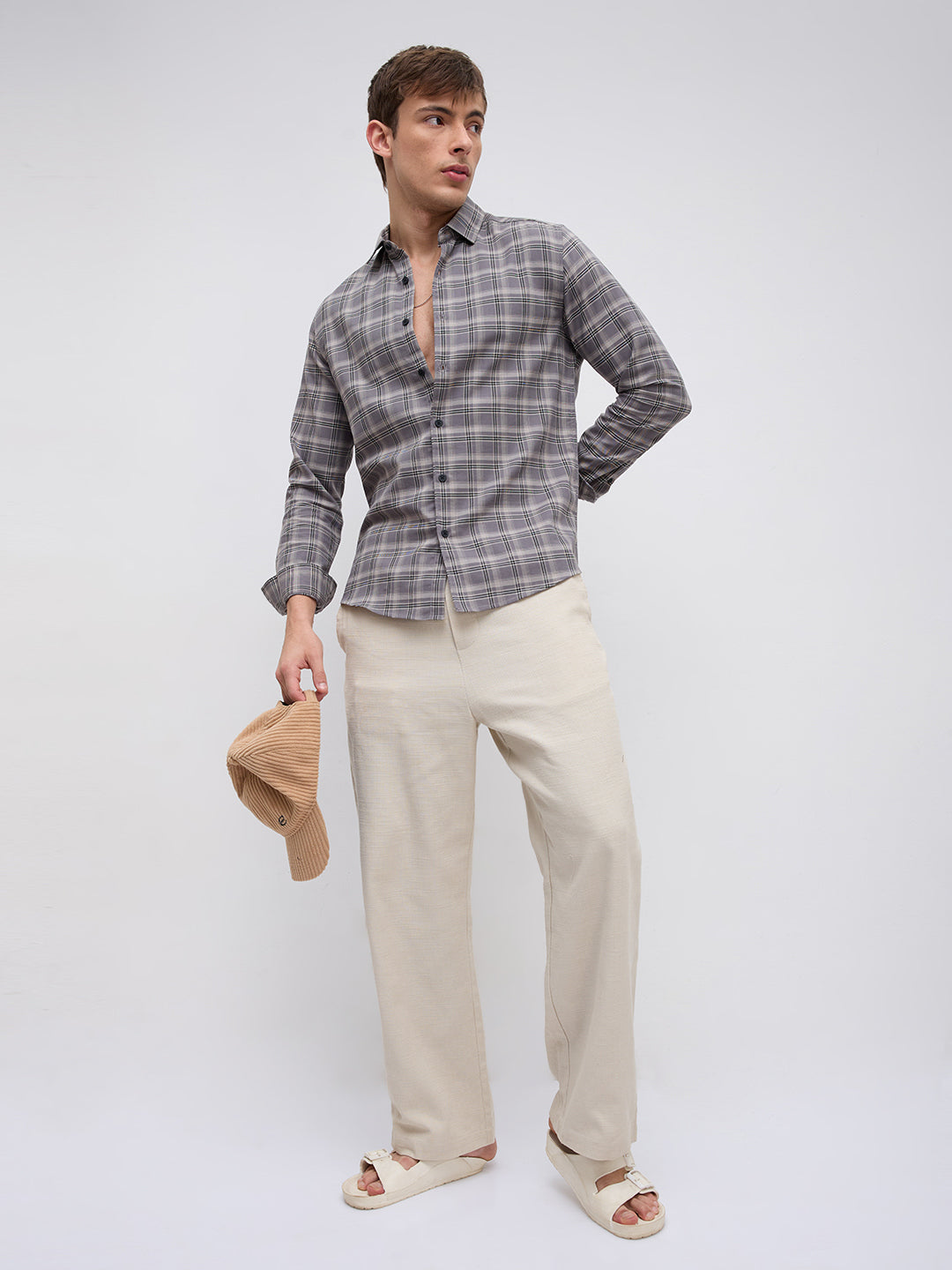 Smokey Ashline Monochrome Vibe Checked Shirt