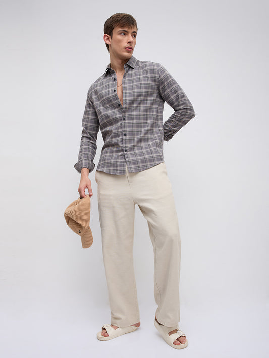 Smokey Ashline Monochrome Vibe Checked Shirt