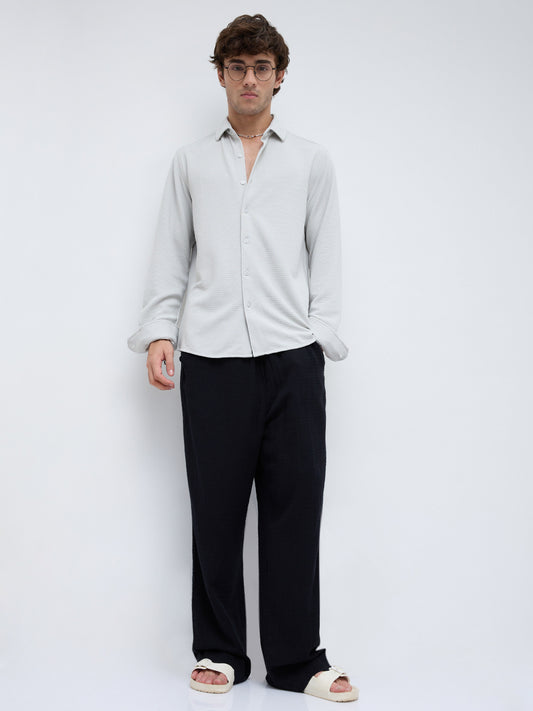 Greystone Waffle Textured Knitted Shirt