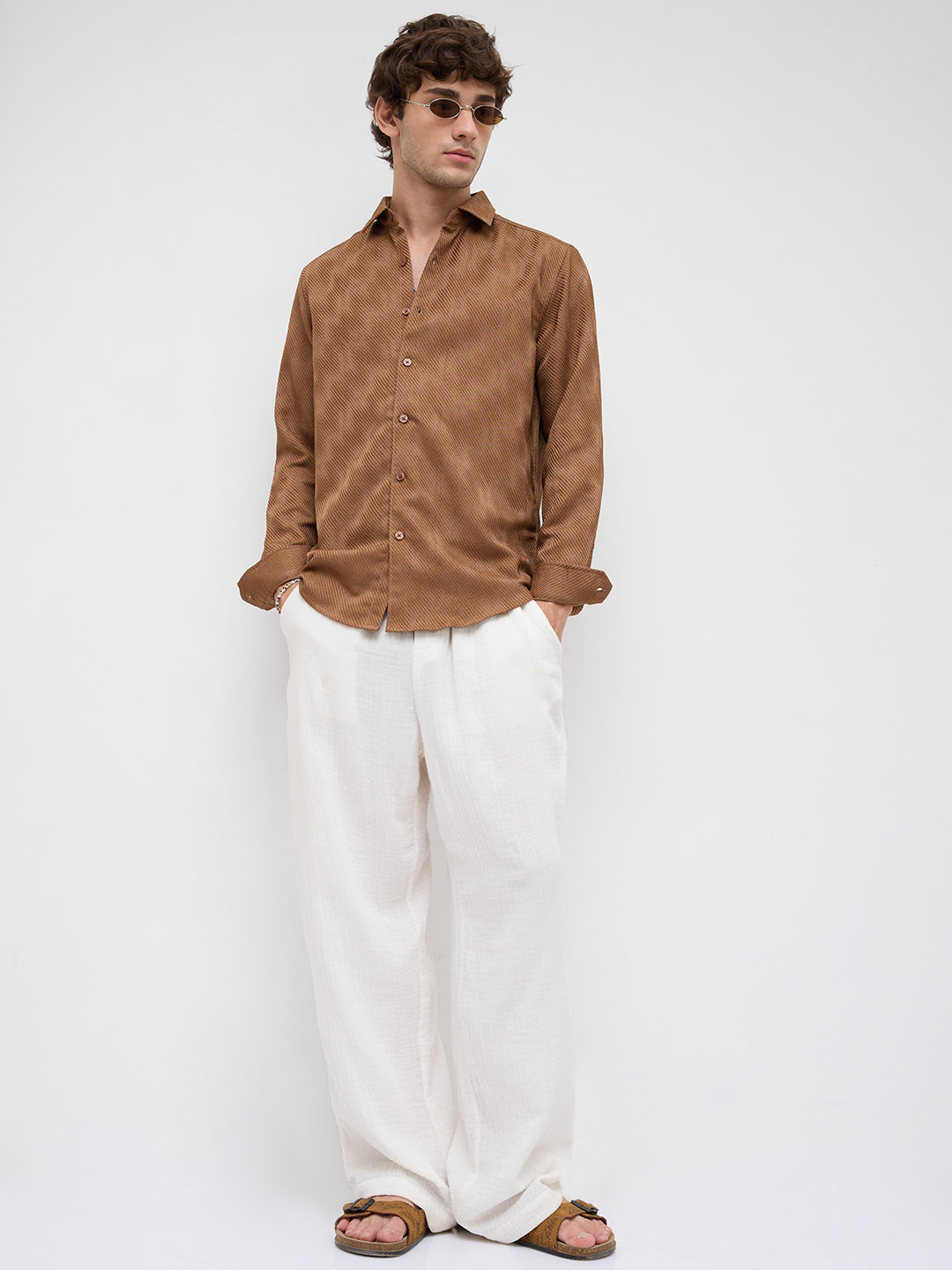Desert Dune Diagonal Twill Textured Statement Shirt