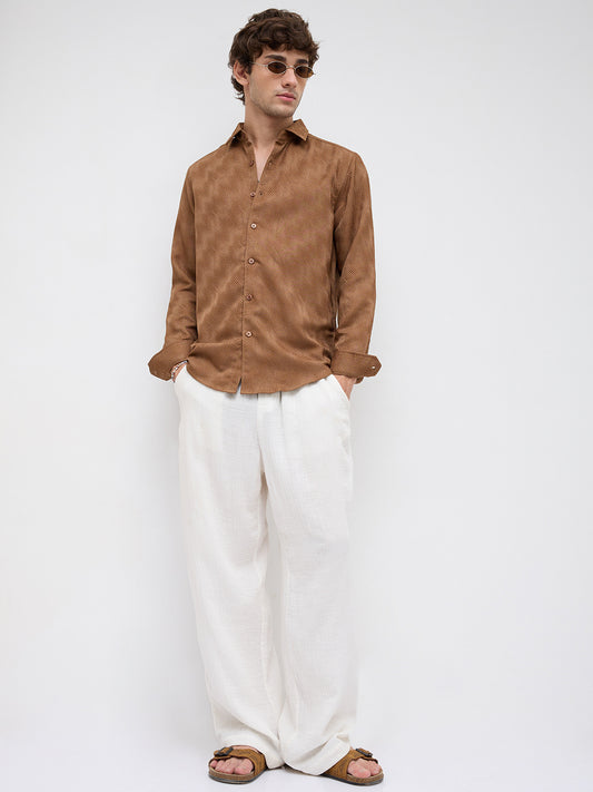 Desert Dune Diagonal Twill Textured Statement Shirt