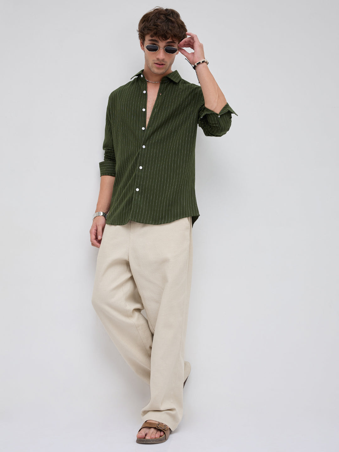 Olive Lane Pinstripe Shirt
