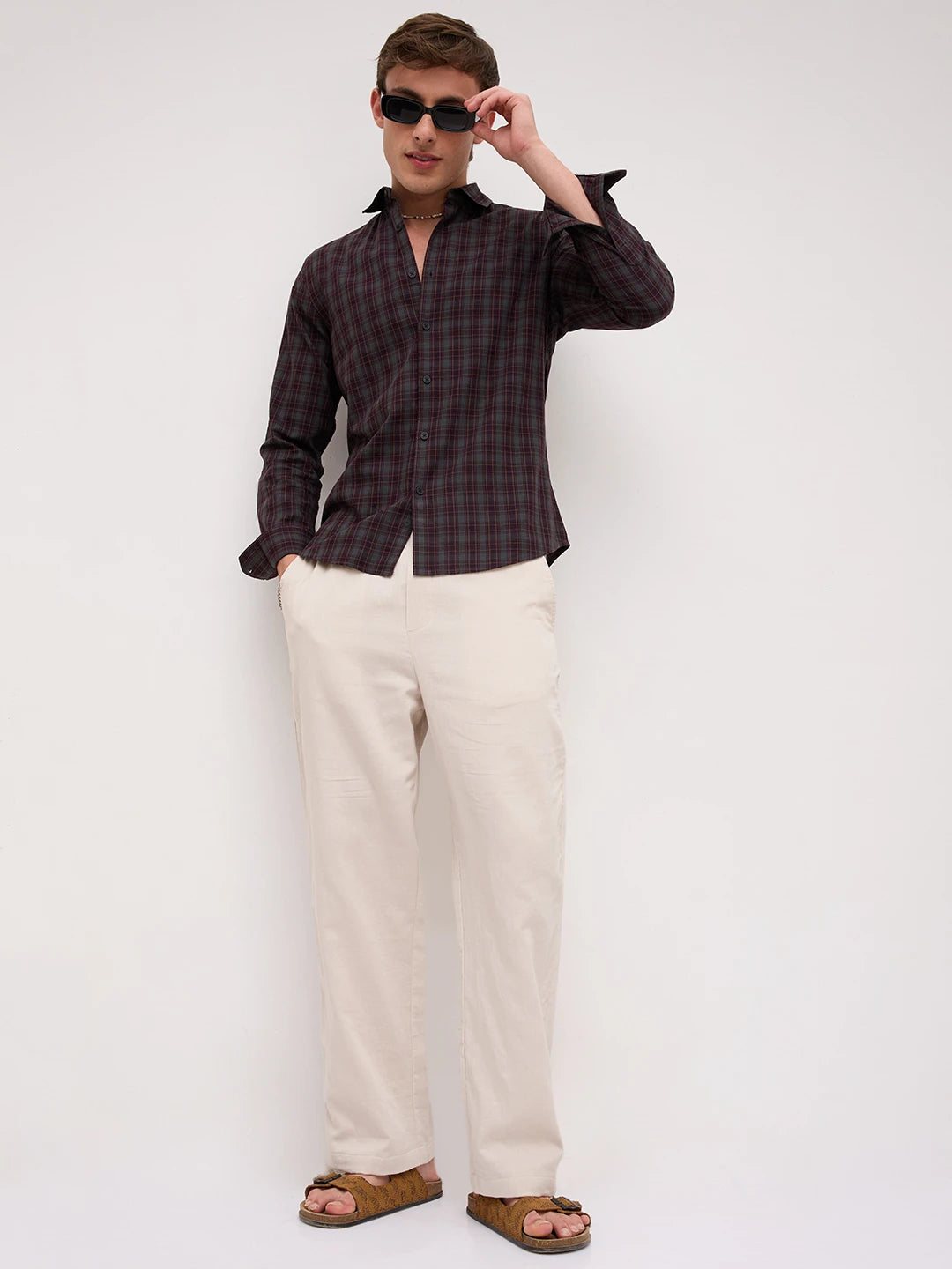 Intricate Contrast Multi Checks Everyday Shirt