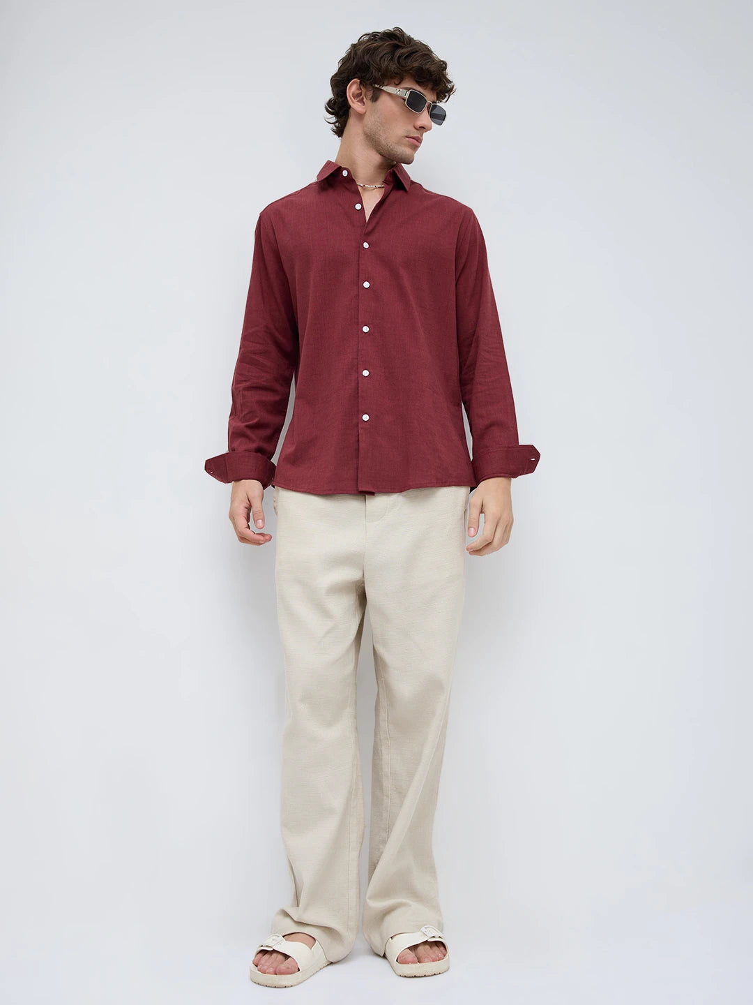 Rich Maroon Fine Textured Shirt