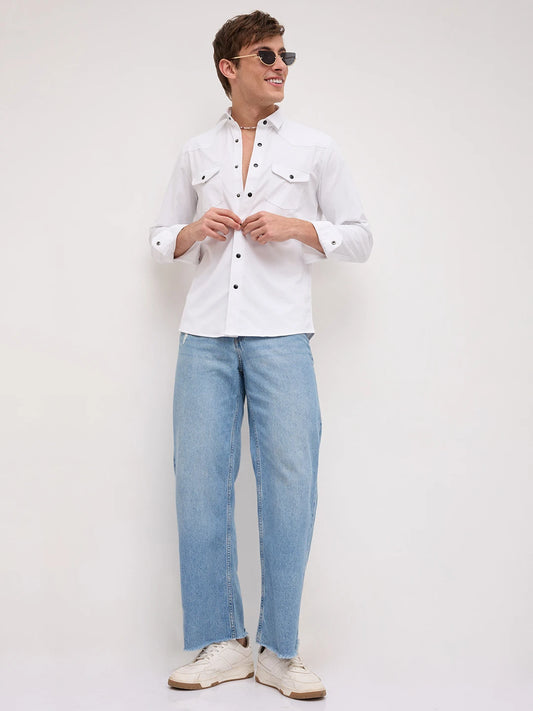 Snow White Twin Pocket Overshirt