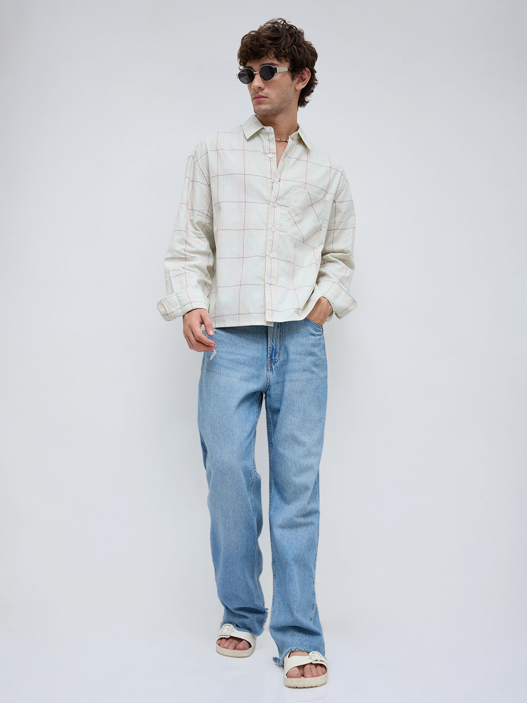 Pista Pop Tartan Boxy Fit Crop Shirt