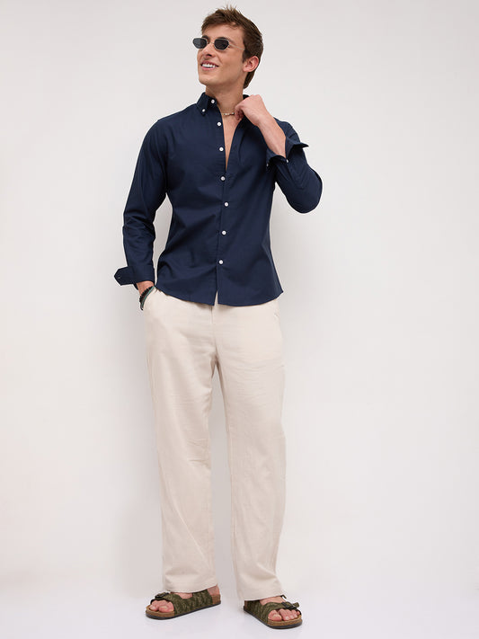 Timeless Navy Button-Down Collar Oxford Shirt