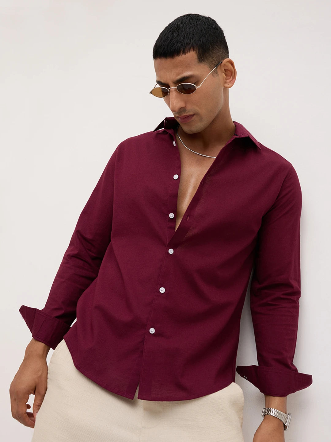 Refined Maroon Everyday Shirt