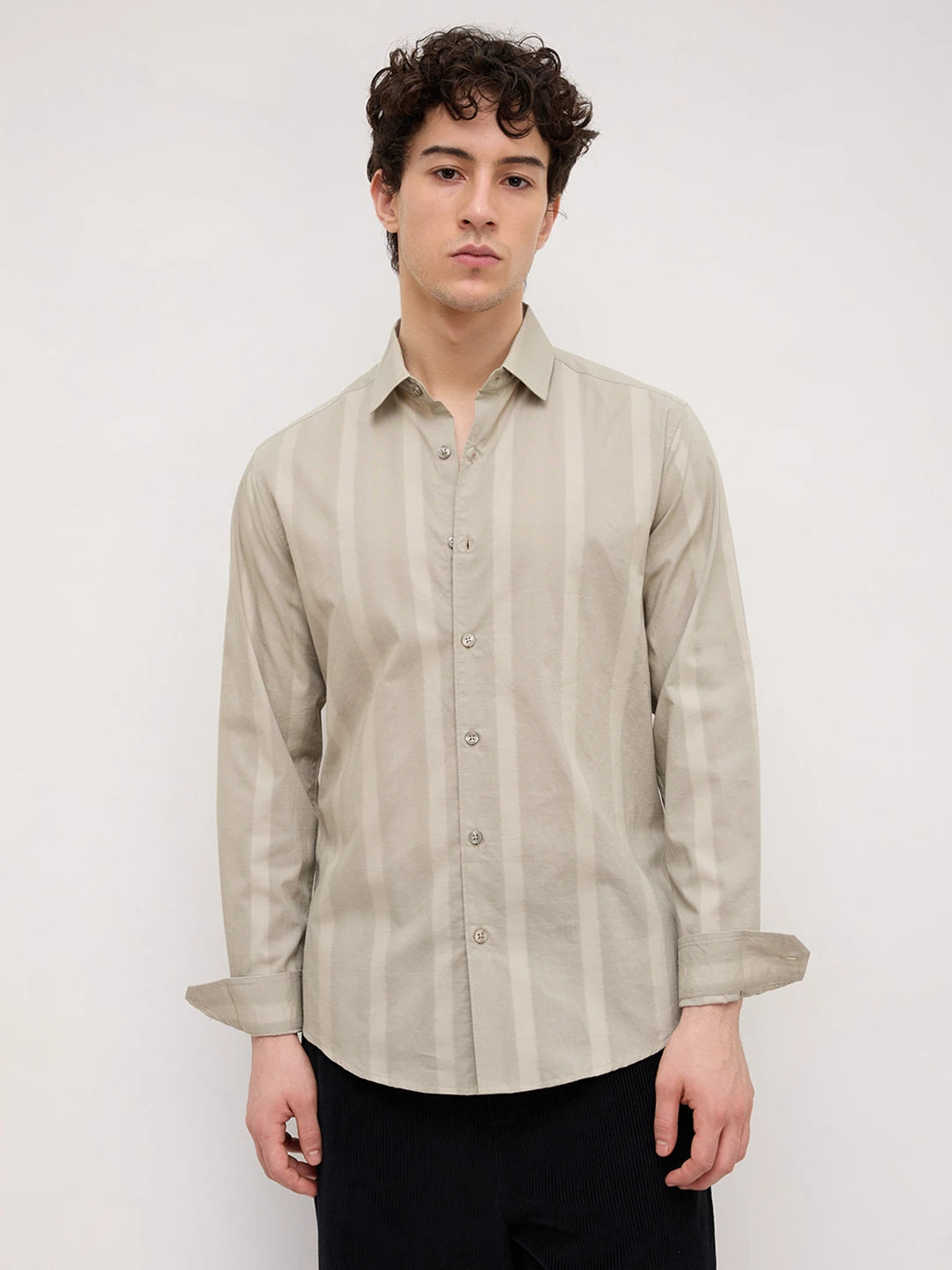Sage Green Framework Textured Shirt