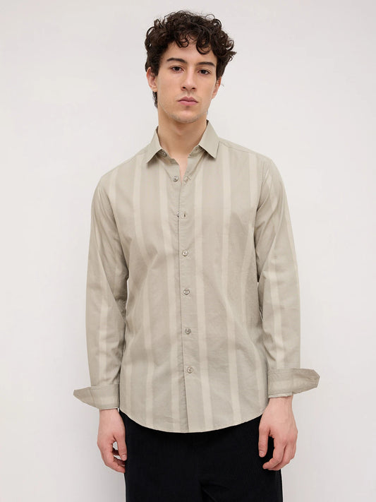 Sage Green Framework Textured Shirt