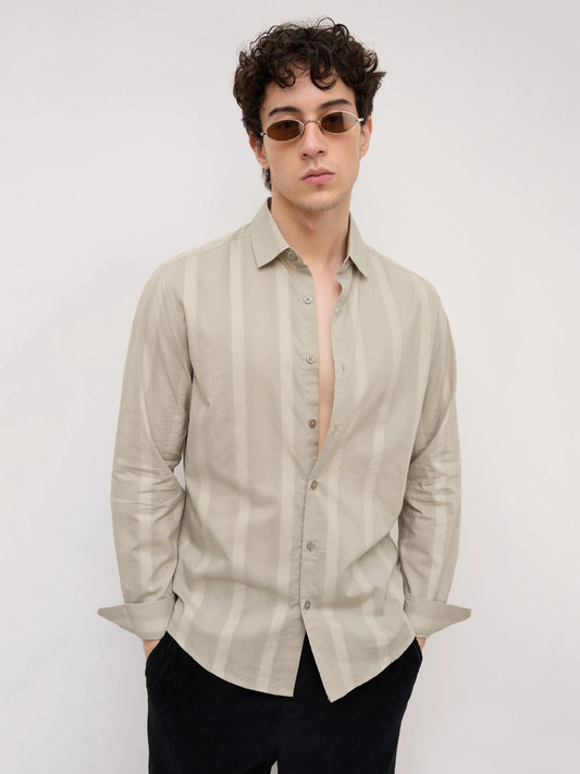 Sage Green Framework Textured Shirt