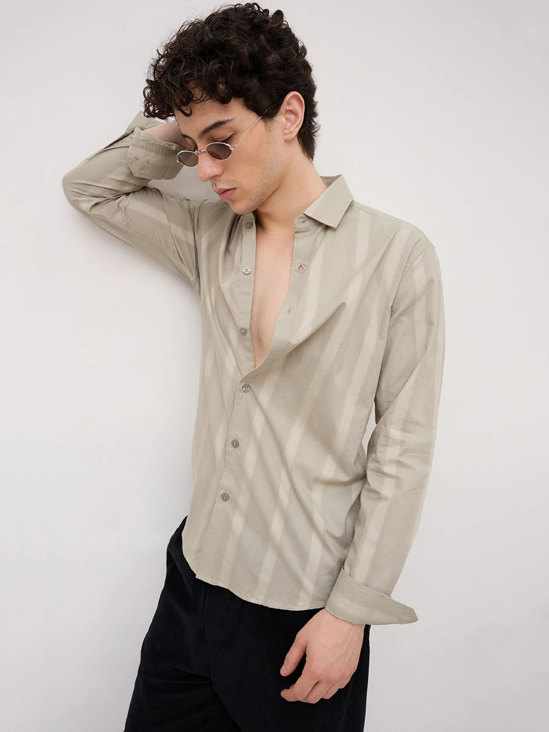 Sage Green Framework Textured Shirt