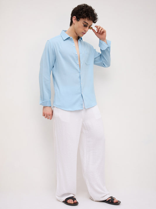 Arctic Mist Micro Willow Textured Shirt