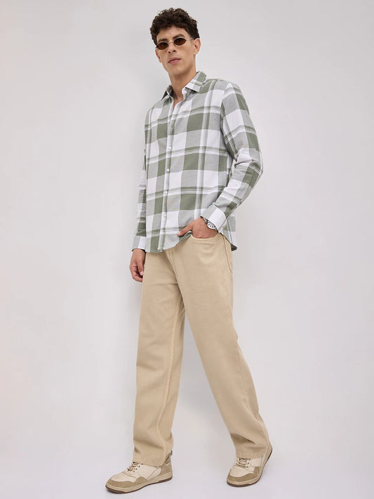 Classic Jade Green & White Plaid Checks Shirt