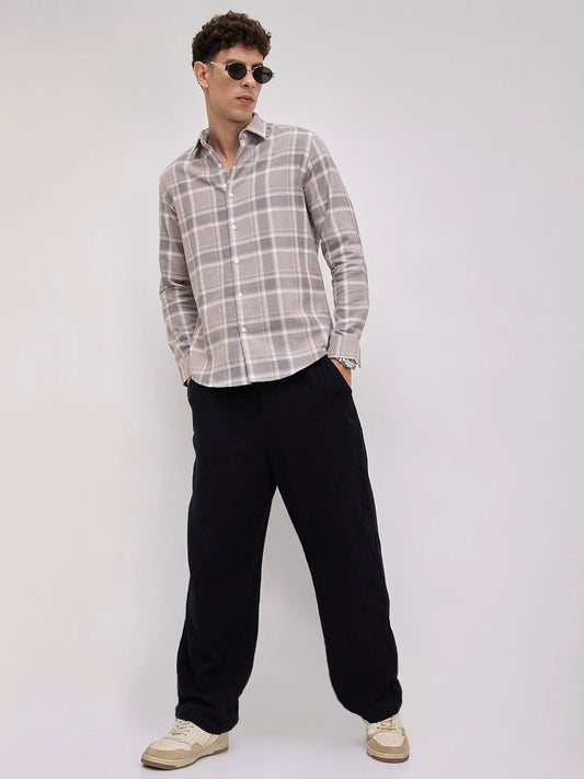 Classic Grey & White Plaid Checks Shirt