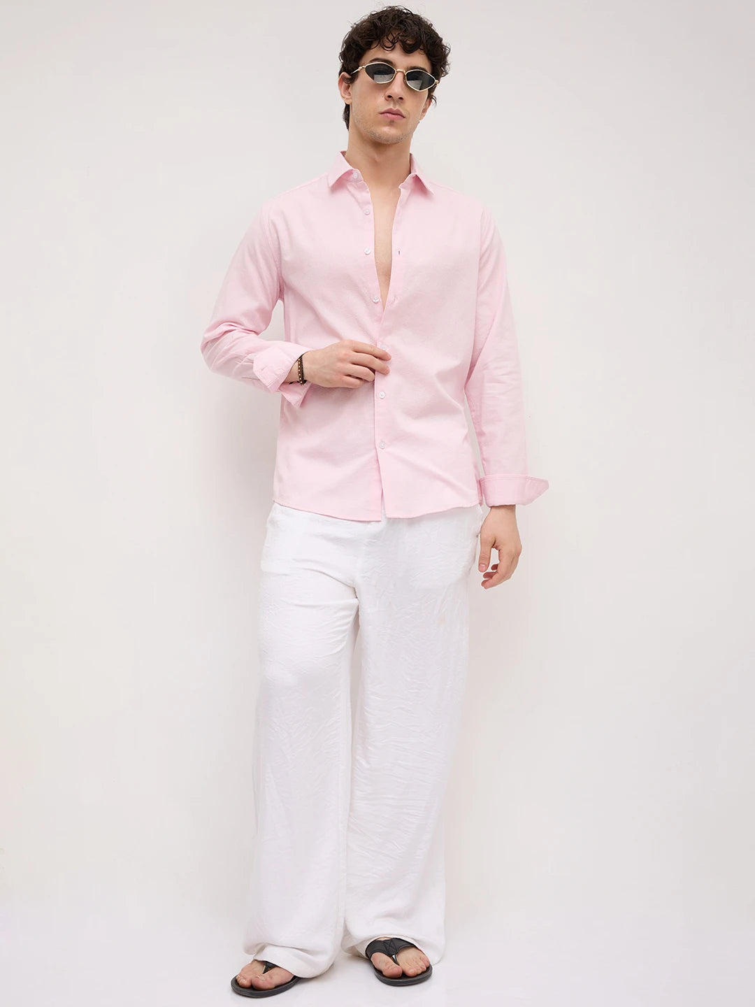 Pink Micro Basket Weave Shirt