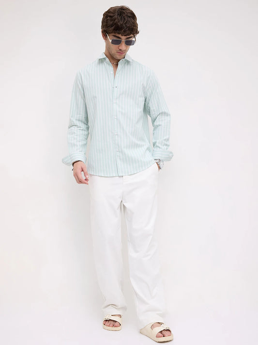 Sage Green Oxford Striped Everyday Shirt