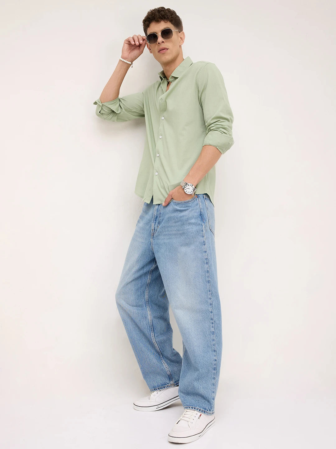 Pistachio Green Fine Textured Shirt