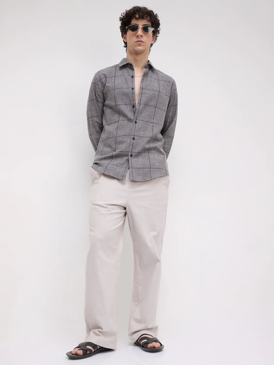 Refined Graphite Grey Windopane Checks Shirt