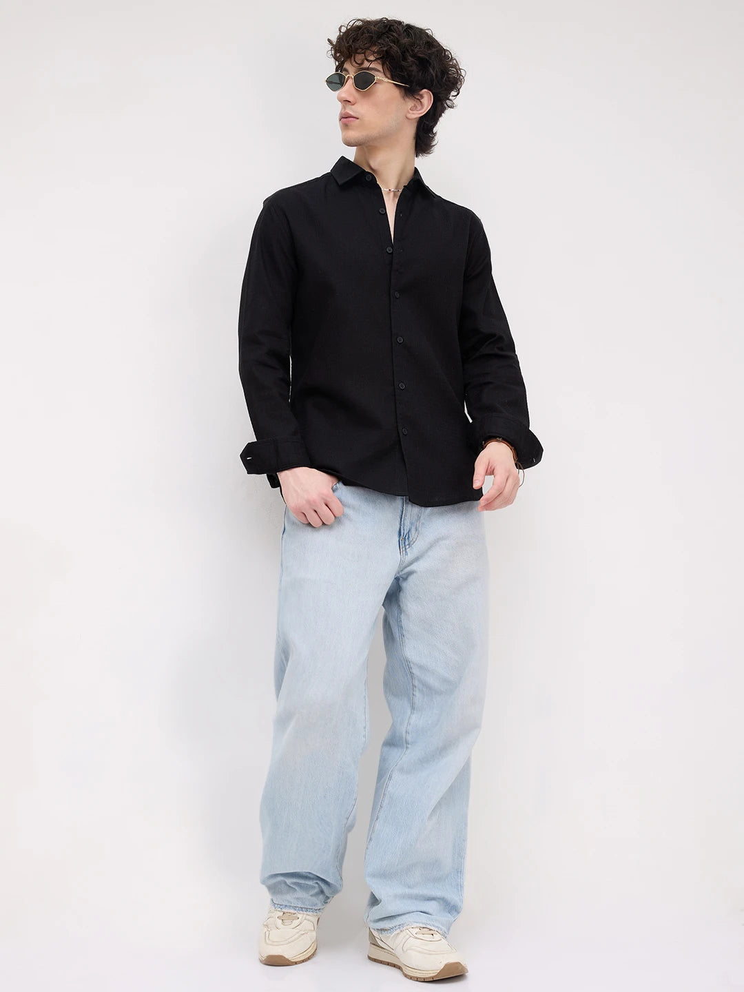 Onyx Black Micro Textured Shirt