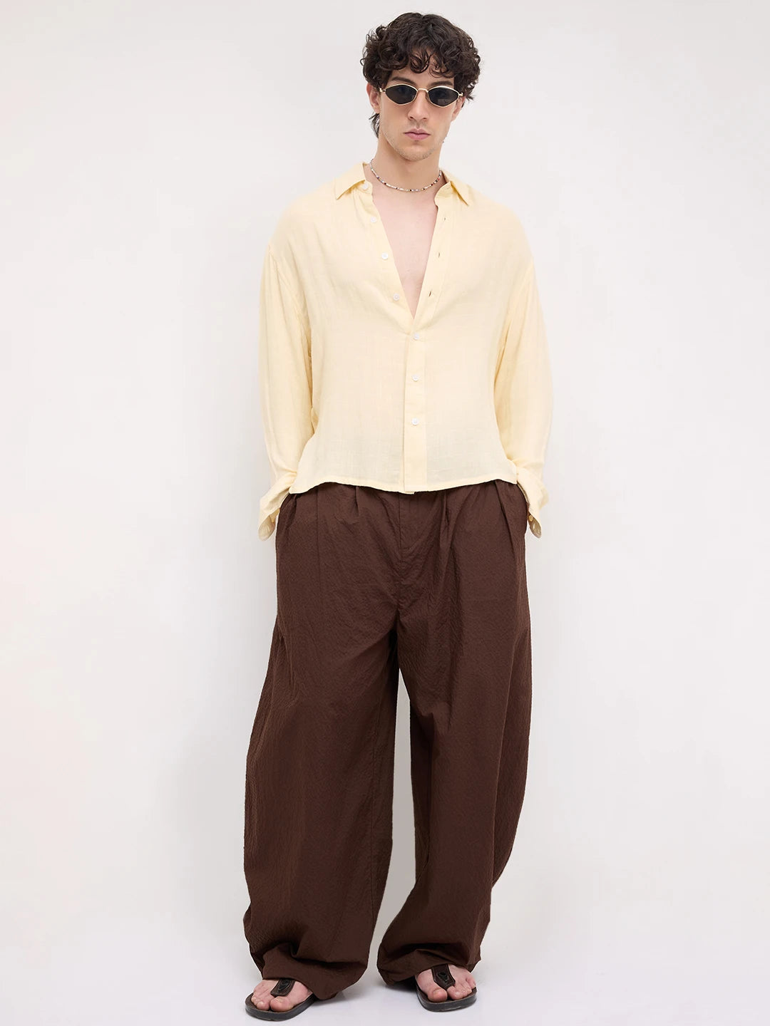 Plush Butter Yellow Airloom Boxy Fit Crop Shirt
