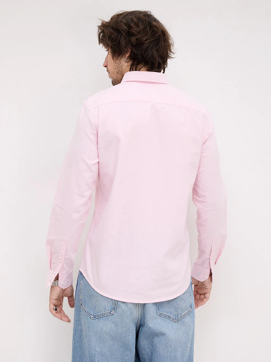 Luxe Sakura Bloom Soft Weave Button-Down Collar Business Shirt