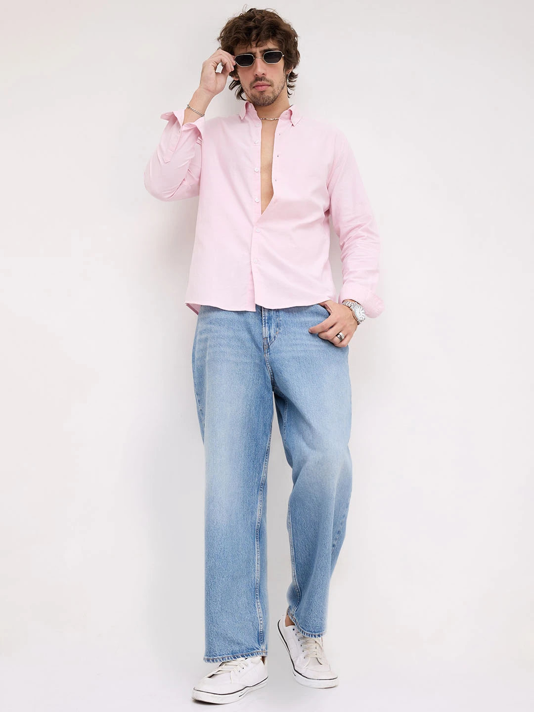 Luxe Sakura Bloom Soft Weave Button-Down Collar Business Shirt