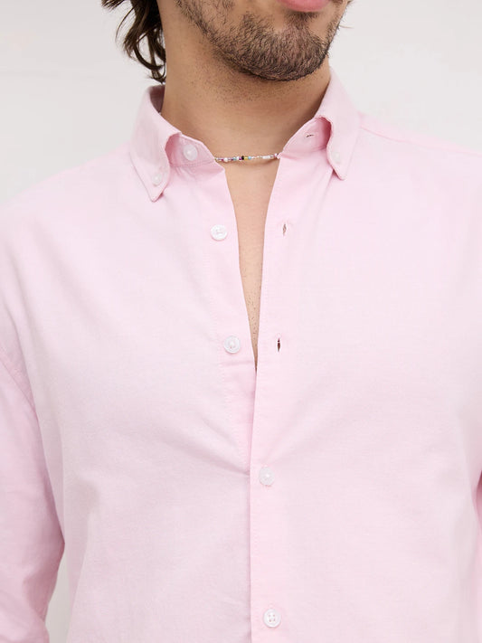 Luxe Sakura Bloom Soft Weave Button-Down Collar Business Shirt