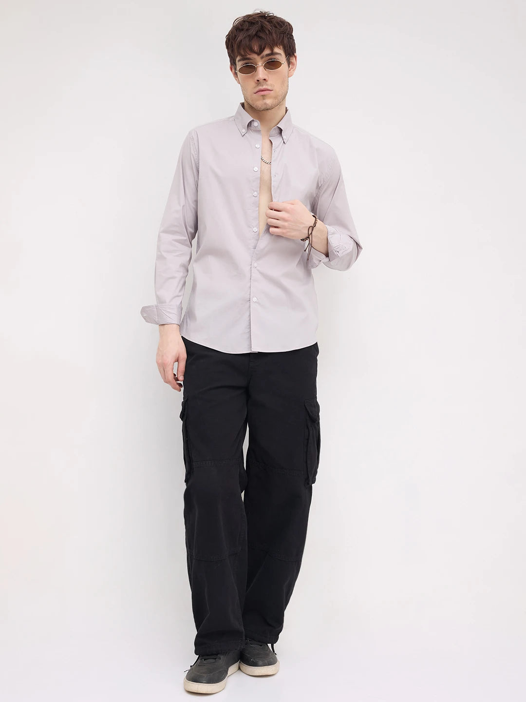 Moon Grey Lyocell Button-Down Collar Shirt