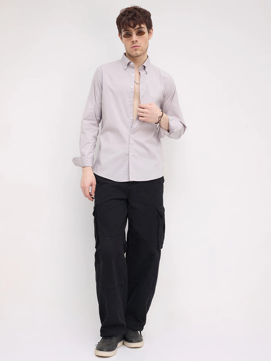 Moon Grey Lyocell Button-Down Collar Shirt