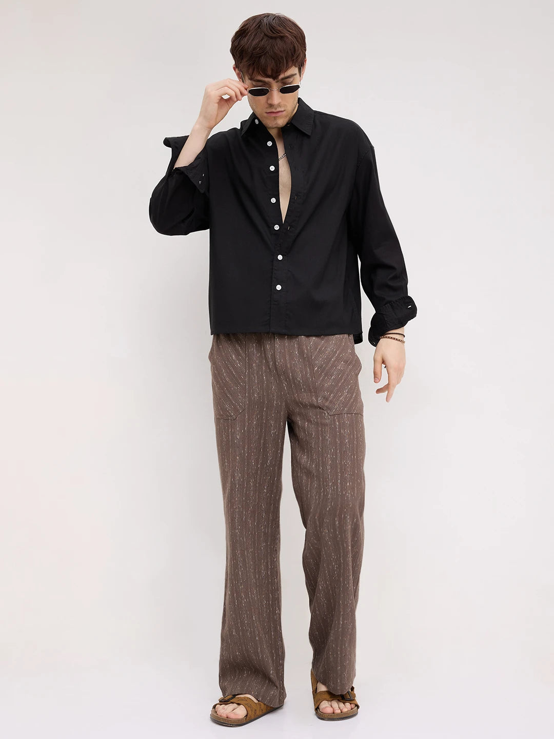 Timeless Black Boxy Fit Crop Shirt