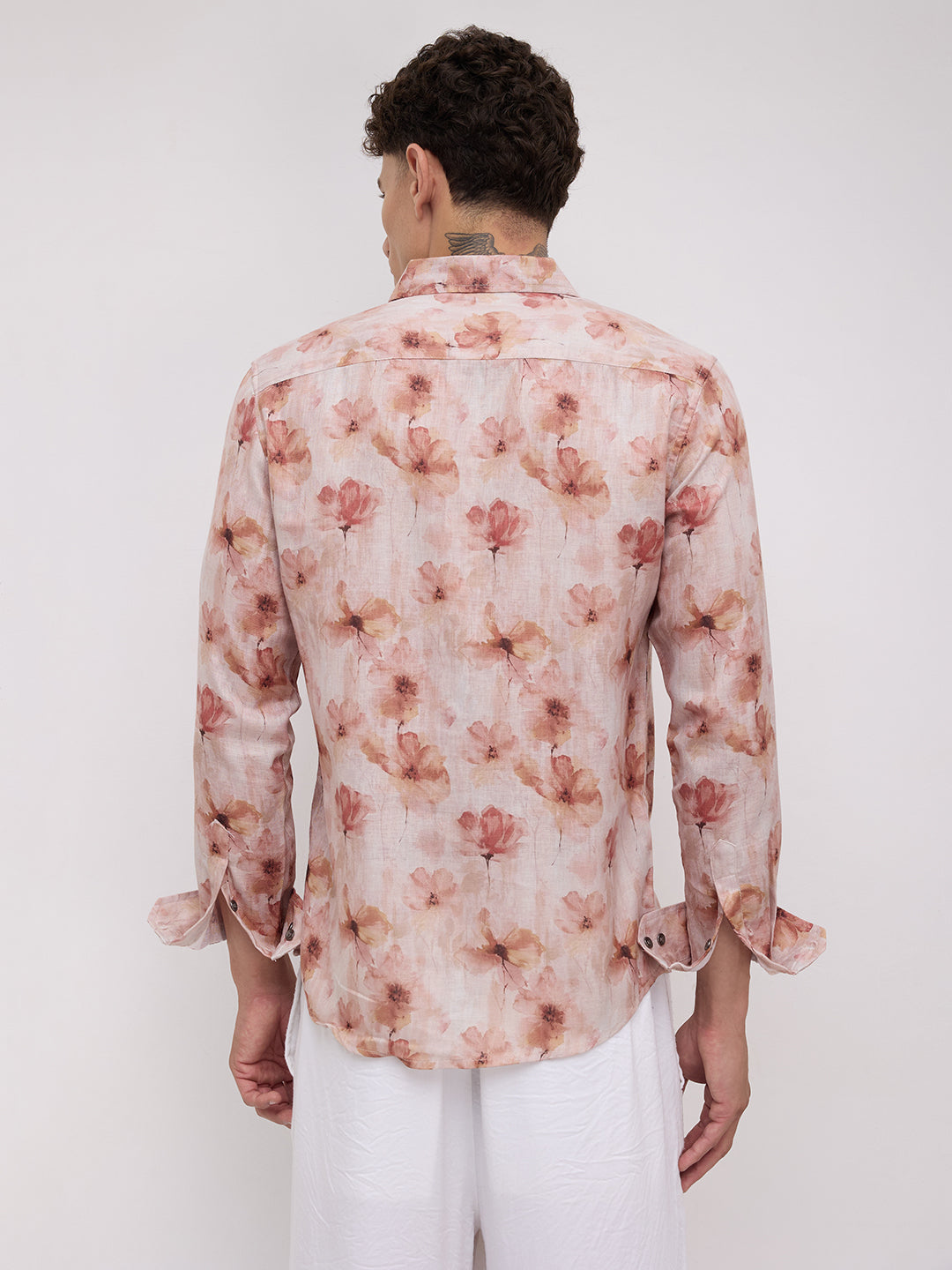 Peachy Pink Floral Vacation Shirt
