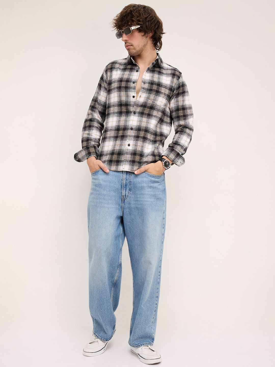 Multicolor Plaid Checks Flannel Shirt