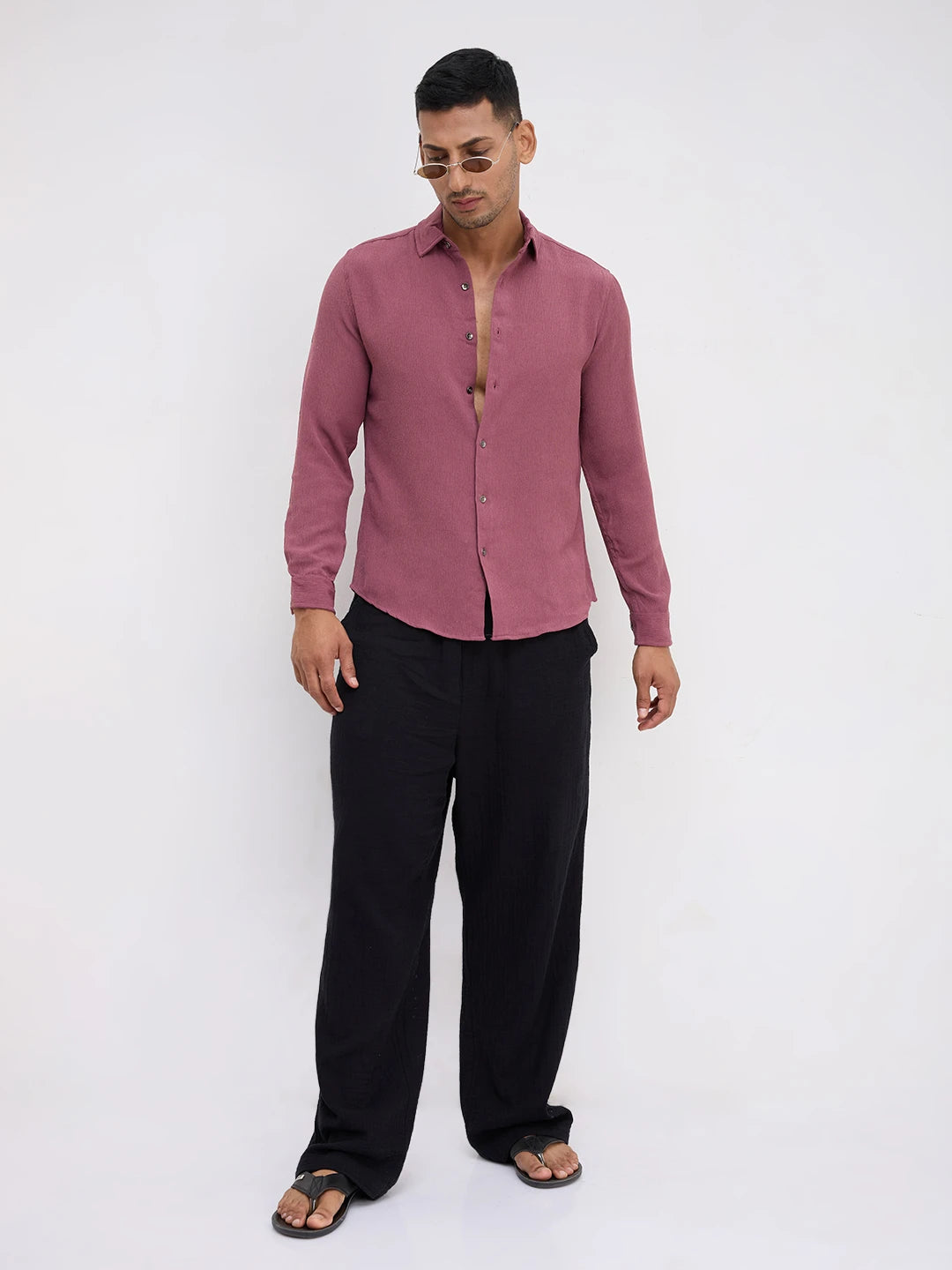 Debonair Affair Purple Crepe Shirt