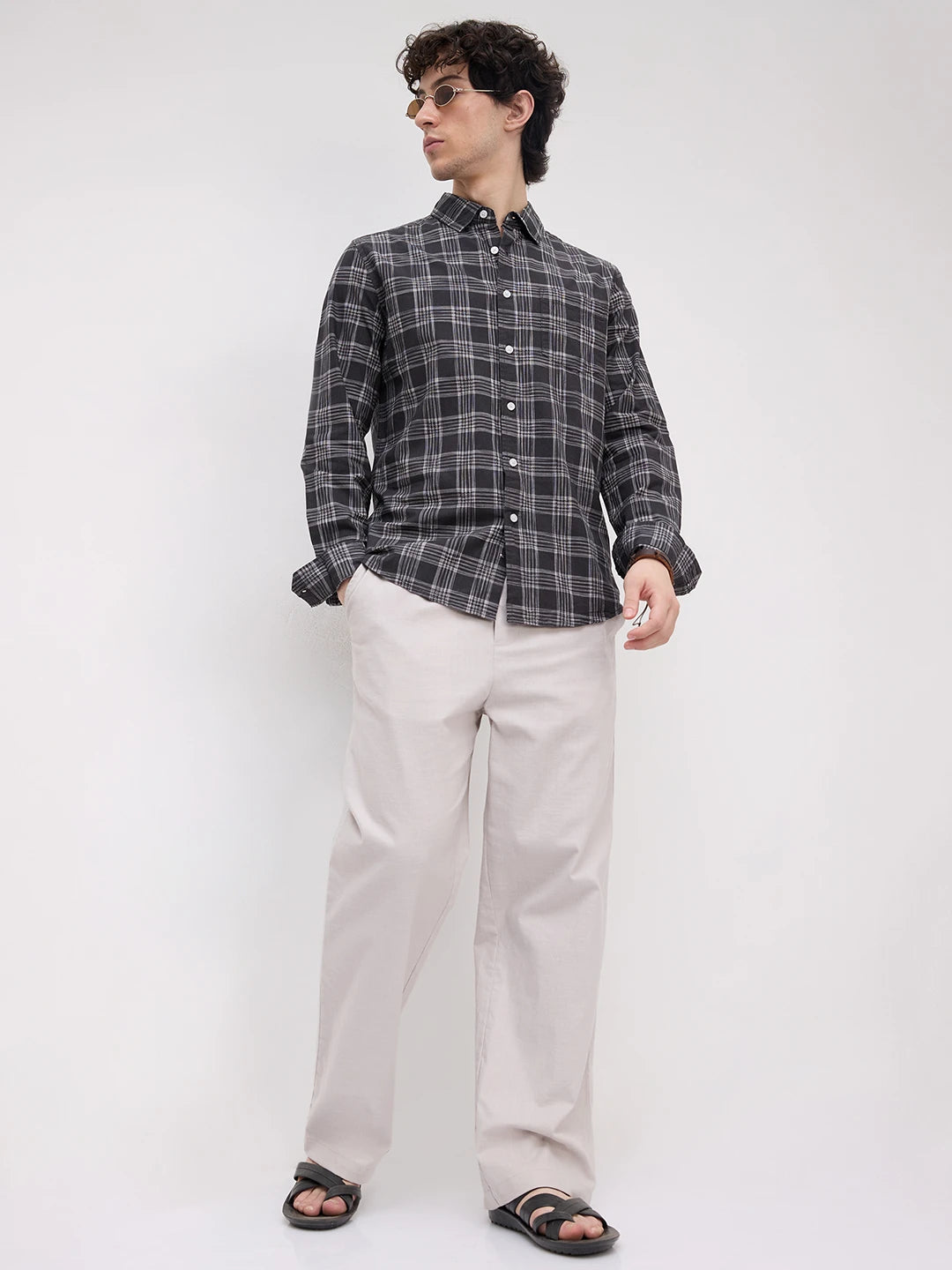 Black & Grey Box Checkered Shirt