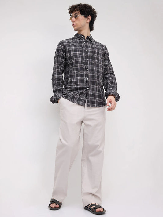 Black & Grey Box Checkered Shirt