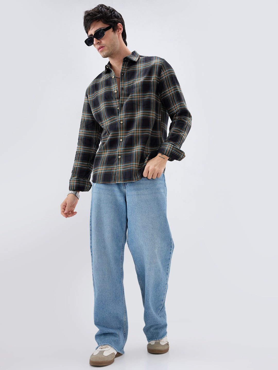 Premium Giza Cotton Multicolour Tartan Checked Shirt