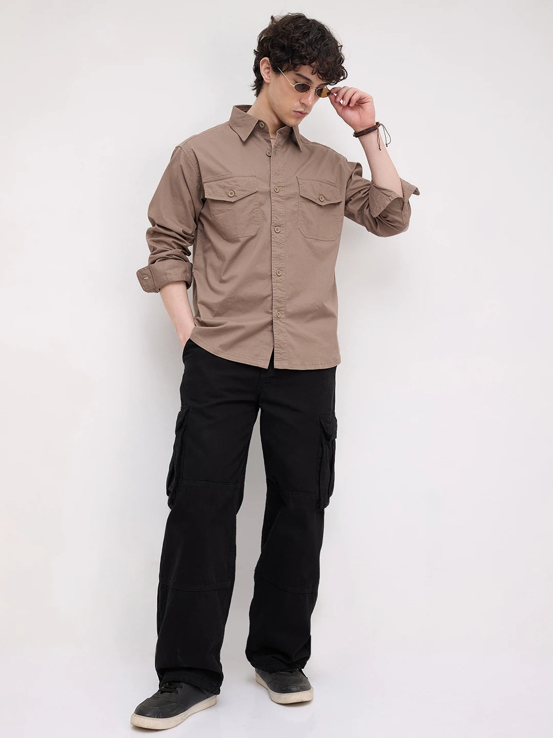 Peanut Brown Double Pocket Overshirt