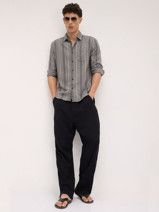 Cityscape Grey and Red Stripe Shirt