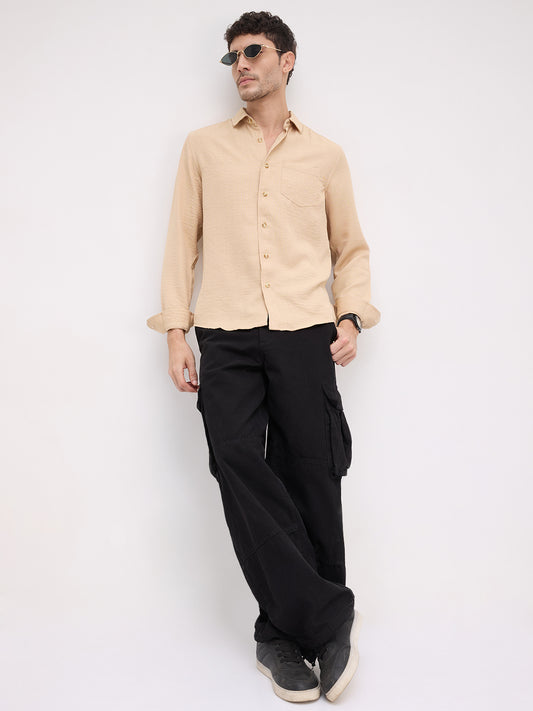 Tan Minimalist Solid Shirt