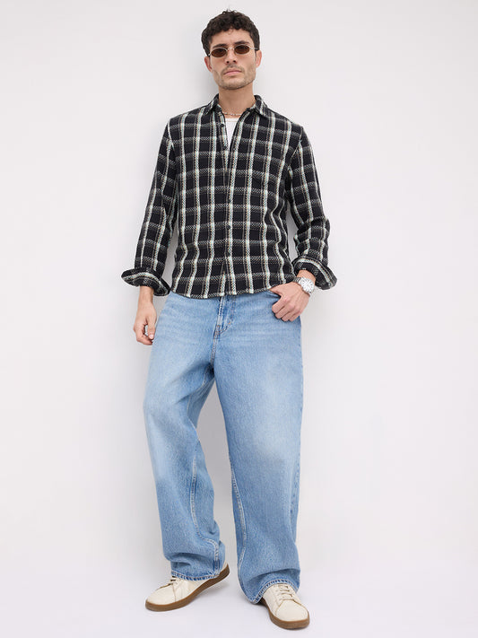 Black Cityscape Checks Shirt